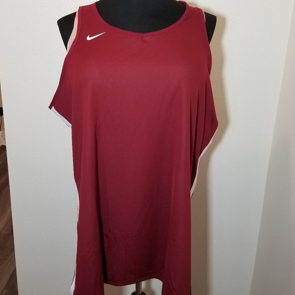 Nike Dri-Fit Womens 3XLTT Maroon & White Reversible Tank Top Active Athletic NWT